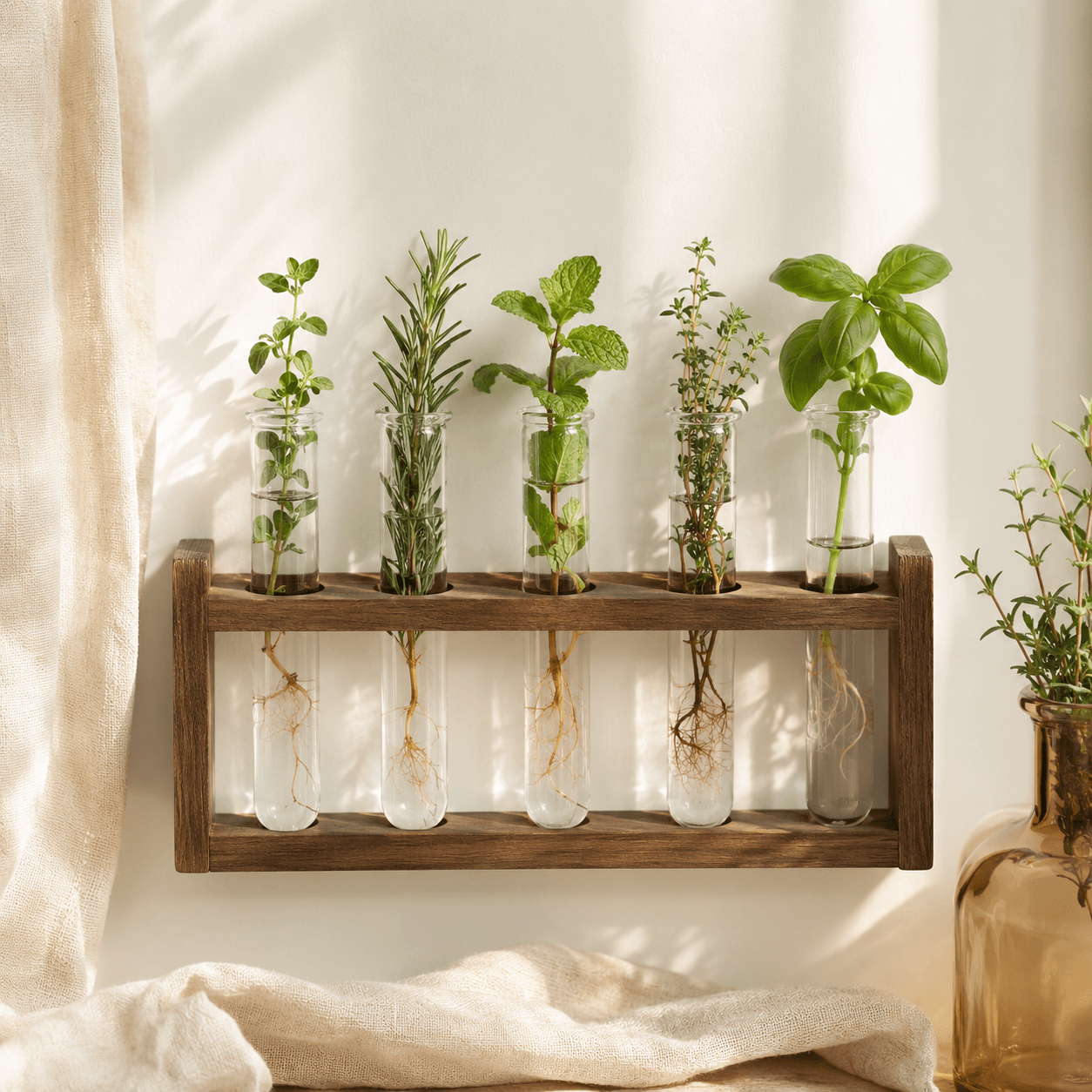 Herb Propagation Set — Root herb cuttings in water where the kitchen light lands best.