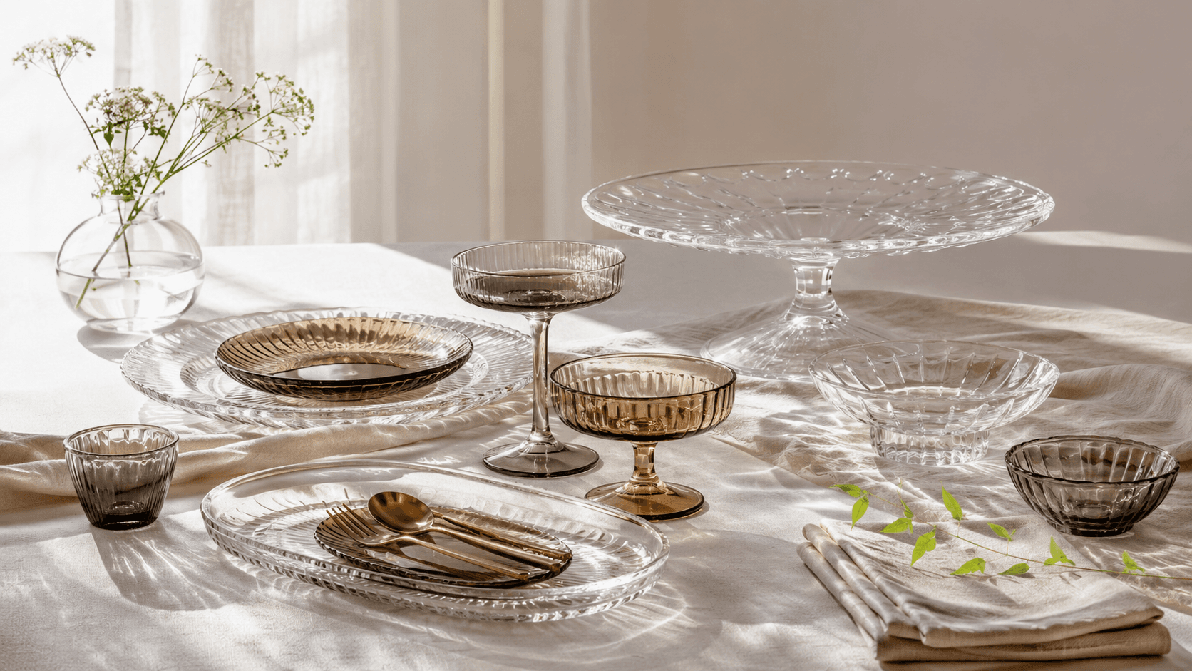 Dining & Hosting styled with Vitreo glass — Clear serveware that lets the food shine.